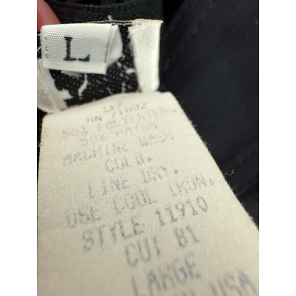 Vintage F Stop Black 2 Piece Outfit V Neck Short Sleeve Top Cropped Pants LARGE - Picture 12 of 14